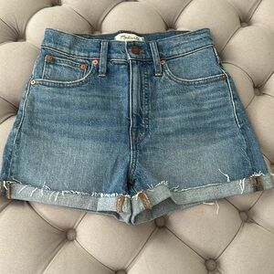 High-rise denim shorts